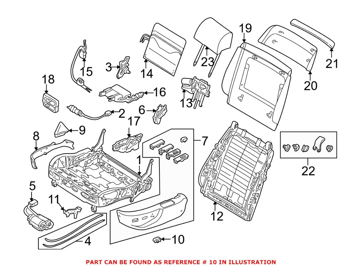 Power Seat Switch - Front Driver Side